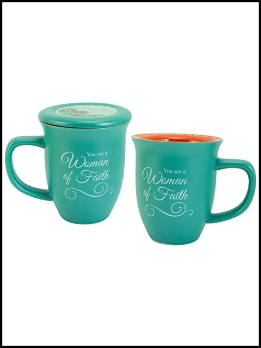 Christian Ceramic Mug and Lid Coaster Set 14oz Microwave Safe